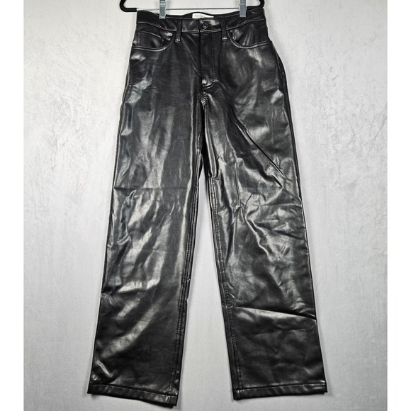 Abercrombie & Fitch Denim - Abercrombie & Fitch Pants Womens 29/8 Black Faux Leather Ultra High Rise
